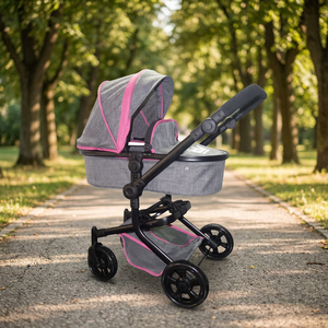 Apexcel Luxe 2-en-1 Poussette de poupée, Landau, Poussette de jogging, Jouet, Chaise haute pour bébé, Porte-bébé tandem, Chariot, Poussette double, en plastique, OEM ODM - Product Image 3