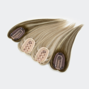 Hot Sell Women's Silk Base Closure Russian Straight Mono Base <b>Full</b> Volume Clip-on <b>Lace</b> Toupper Hair Extensions - Product Image 2