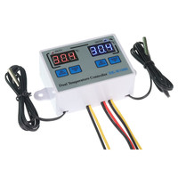 Contrôleur de température numérique XK-W1088, haute précision, double commande, interrupteur de température réglable, IP56, micro-ordinateur en plastique
