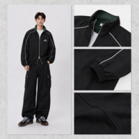 Veste zippée double face pour homme, réversible, rayures vertes, passepoil noir, pour un style urbain et la superposition, fournisseur en gros
