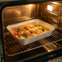 Barquette jetable en aluminium pour la préparation des repas, plateau oblong pour la planification nutritionnelle commerciale et la livraison à emporter