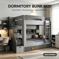 Ensemble de lits mezzanine modernes Mobilier pour chambre d'enfant Lits superposés en bois pour enfants avec tiroir de rangement Escaliers