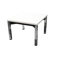 Table basse carrée en bois et en acier inoxydable, minimaliste et moderne, bureau à domicile, réception, mobilier de bureau, table d'appoint