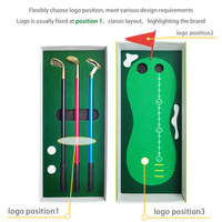 Ensemble cadeau de stylos de golf miniatures de bureau en gros avec green de putting, drapeau, stylos clubs de golf et balles pour cadeau de Noël sur le thème du golf