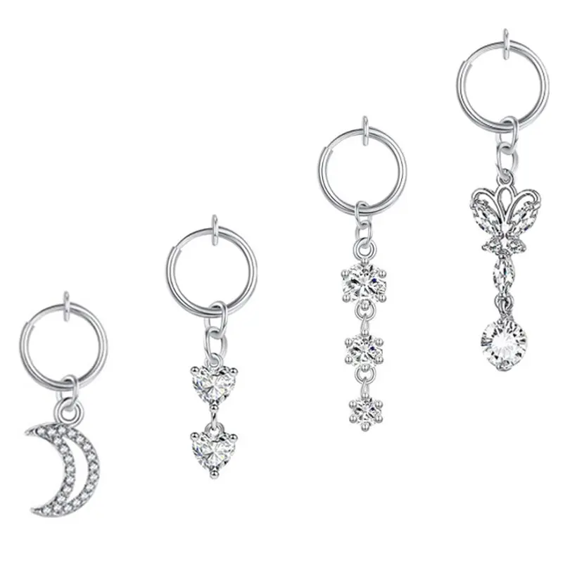 Clip On Belly Piercing Fake Belly Button Navel Ring Non Piercing Body Jewelry