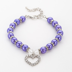 Collar de perlas para mascotas con cadena, joyería para cachorros, fiesta, cumpleaños, boda, joyería, collares para perros y gatos, Collar en stock de fábrica - Product Image 2