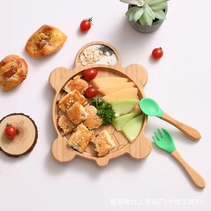 Plateau en bois en forme de tortue avec poignée pour bébés de 0 à 12 mois, idéal pour l'alimentation, les fruits et les collations, usage domestique - Product Image 4