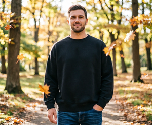 Men's Oversized O-Neck Sweatshirt 400gsm French Terry Knitted Garment Washed Vintage Look Drop Shoulder Loose Fit Autumn Streetw - Product Image 6