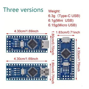 لوحة تطوير Atmega168 ATmega168P من Lrida متوافقة مع CH340 ATMEG328P ATmega168P وحدة نسخة معدلة Nano V3 مع اردوينو