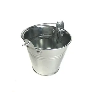 Mini balde de lata metálica, brinquedo de balde decorativo galvanizado com alça