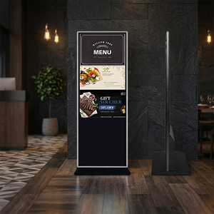 Afficheur numérique sur pied 55 pouces, écran tactile LCD vertical pour publicité de restaurant, utilisation intérieure avec animation et signalétique directionnelle - Product Image 1
