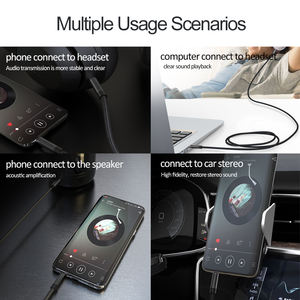 Câble audio auxiliaire plaqué or 3.5mm FONVOI Câble stéréo de voiture tressé en nylon - Product Image 3