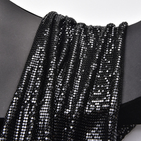 Tissu en maille métallique souple à paillettes 45*150 cm Or Argent Noir, garniture en feuille d'aluminium sexy pour DIY soutien-gorge, caraco, robe de club, sacs
