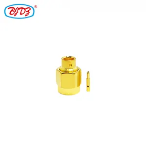 Factory price Wholesale 50 Ohm gold plated SMA Male Plug Solder Crimp For RG402 Cable RF Coax Coaxial connectors in stock