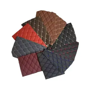 Upholstery Material Covering 3D PVC Leather Sponge Foam Quilted Leather For Car Seat