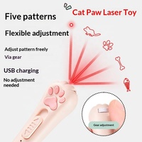 Juguete Láser LED Multifuncional con Carga USB para Mascotas, Gatos y Perros, con Patrones Intercambiables, Llavero con Láser Interactivo