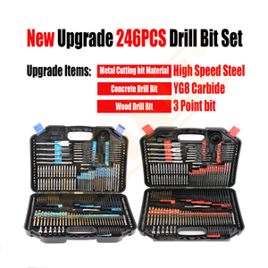 Jeu de forets multifonctions 246pcs <span class=keywords><strong>Kit</strong></span> d'outils à main de réparation électrique puissant pour le bois, le métal et le béton avec étui rigide - Product Image 3