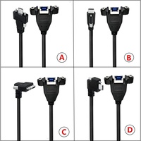 Extension USB 3.0 Type-C mâle vers B femelle, blindée, à double vis, à angle droit, avec conducteur en cuivre, pour montage sur panneau PVC, pour PC industriel