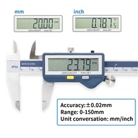Pied à coulisse numérique sans fil intégré en acier inoxydable SHAHE 0-150mm avec pied à coulisse électronique à grand écran avec système sans fil