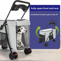 Poussette pliable multifonctionnelle pour chiens de taille moyenne/grande - Chariot de voyage portable pour l'extérieur - Vente transfrontalière