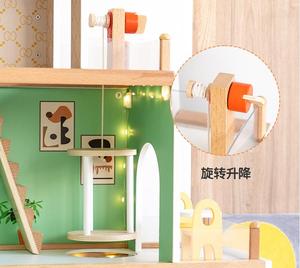 In legno fai da te incandescente casa delle bambole Set Mini modello di moda mobili in legno accessori educativi per gioco finto giocattolo ragazze bambini - Product Image 4