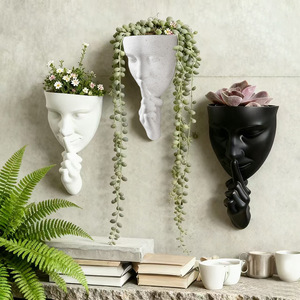 Adornos Decorativos <span class=keywords><strong>de</strong></span> <span class=keywords><strong>Pared</strong></span> con Forma <span class=keywords><strong>de</strong></span> Cara, Color Sólido, Silenciosos, <span class=keywords><strong>para</strong></span> el Hogar, Sala <span class=keywords><strong>de</strong></span> Estar, Estudio, Planta Verde <span class=keywords><strong>de</strong></span> Interior - Product Image 2