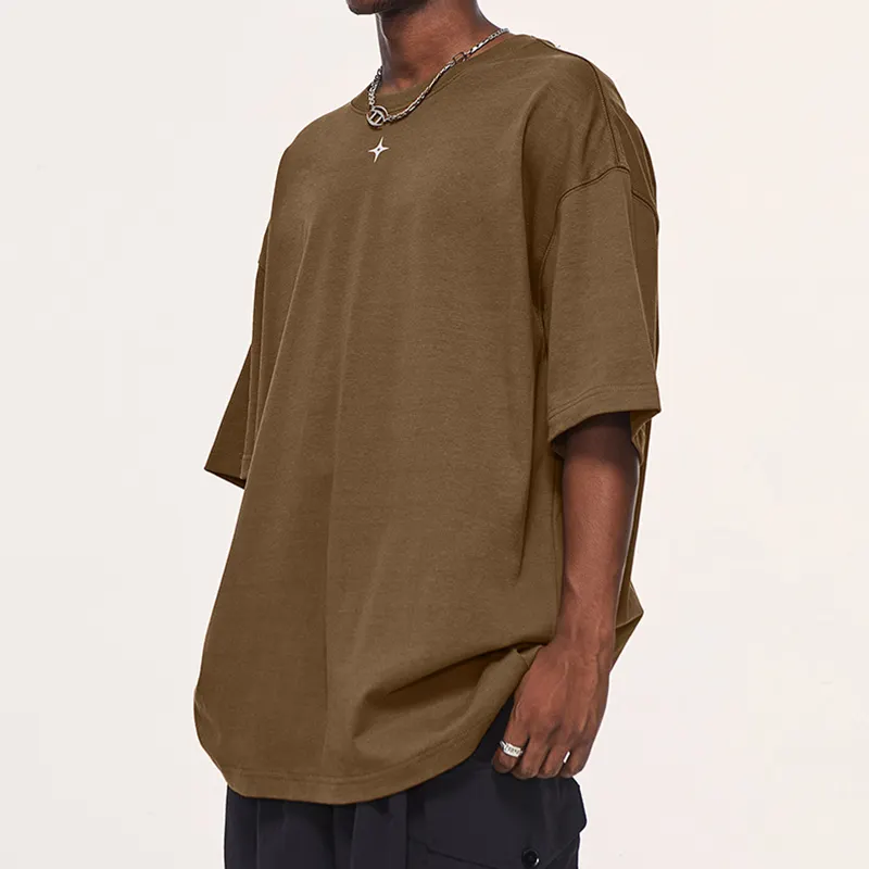 T-shirt all'ingrosso in lino/cotone hawaiano Cardigan stampato da uomo, Beachwear nuovo Design personalizzato t-shirt/