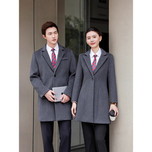 Autumn Winter Professional Wool Coat Men Women Long Sleeve Workwear Formal Business Wear For Office Commuting - Product Image 1