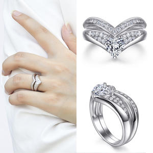 Mode Simple Ensemble de Bijoux Fine Jewelry Diamonds Halo S925 Sterling Silver Classic Pierres de Couleur Ensemble de Bijoux - Product Image 5