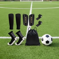 Pack d'entraînement de football 5-en-1 : Chaussettes antidérapantes, manchon de compression pour mollet, protège-tibias, bandage élastique, sac de rangement sportif – Fournisseur ODM