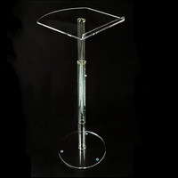Pupitre en acrylique détachable, pupitre d'église à hauteur réglable, podium avec supports métalliques, support de podium transparent