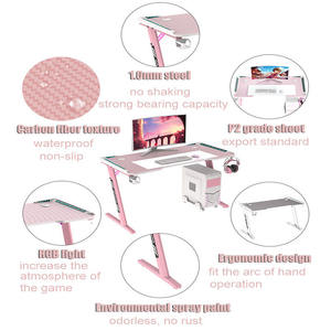 Bureau moderne de Gaming pour ordinateur 2022, Simple, en forme de K, avec cadre métallique RGB, <span class=keywords><strong>Table</strong></span> de bureau, pour jeux vidéo - Product Image 2