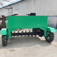 Retourneur de compost compact à moteur diesel haute capacité, alimentation directe usine, efficace pour les déchets organiques à petite échelle
