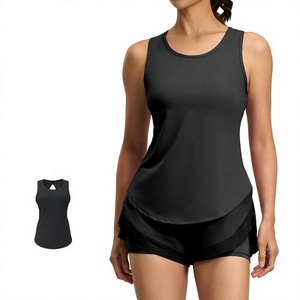 Wholesale Women's Mesh Racerback Yoga Tank <b>Top</b> Sleeveless Round Neck Workout Shirt Quick Dry Plus Size Sports Gym Athletic <b>Top</b> - Product Image 1