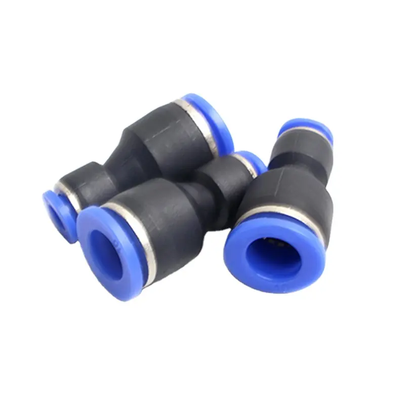 PG Serie 6-16mm Direkt-One-Touch-Luftschlauch pneumatische Teile Befestigungen Rohr Schnellanschluss vorgesehen Kunststoff + Edelstahl blau