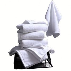 Serviette de bain en coton blanc non tissé 600 g/m² pour spa et hôtel, séchage rapide, super absorbante, avec service de logo personnalisé - Product Image 2
