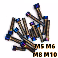 Титановые Винты M3 M5 M6 M8 X 1,25X20 мм 10 мм-65 мм Шаг 1,0 мм Ti Шестигранная головка шестигранного гнезда болты для сиденья дорожного велосипеда DIN913
