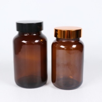 Bouteilles de pilules médicales de 60ml Récipient ambré en verre pour suppléments et capsules Tailles de 60ml à 500ml disponibles