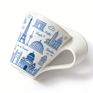 Taza de Café de Cerámica Personalizada Única, Recuerdo Turístico de Londres, París, Italia, Australia, Taza de Porcelana para Latte y Capuchino - Product Image 4