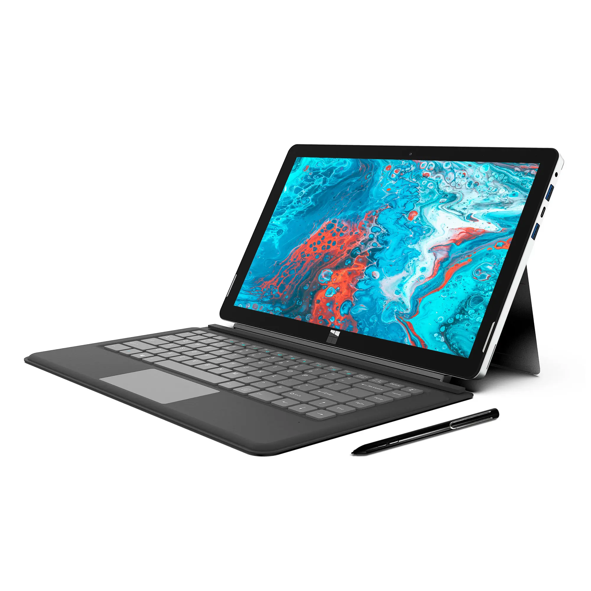 Tablette pc portable avec écran 13 pouces, 2 en 1, clavier magnétique, RAM 4 go/8 go/12 go, stylet