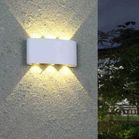 Lampe murale LED JACKSUN au design minimaliste moderne, ABS, 3000K blanc chaud, pour une utilisation intérieure/extérieure dans la chambre, l'entrée, la porte, le balcon, la cour
