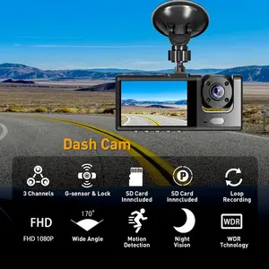 Auto Slimme Rijrecorder 1080P Hd Nachtzicht Dashcam 360 Graden Groothoek Auto Dvr Dashcam