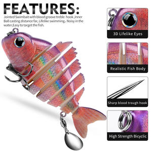 9cm 24.6g 15 Couleurs Multi Joint Leurre Dur Appât <span class=keywords><strong>De</strong></span> Pêche Swimbait Shore Casting Leurre Dur Basse Appât 6 Segmenté Leurres <span class=keywords><strong>De</strong></span> Pêche - Product Image 2