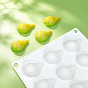 Moule en silicone en forme de poire UNI, lot de 3, plateau à cavités pour fruits, moule antiadhésif pour chocolat, mousse, gâteau, fondant - Product Image 5