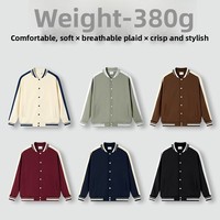Blouson bomber robuste à simple boutonnage pour l'automne, style utilitaire, coupe ample, pour couples, vêtement de travail, veste de baseball d'équipe, logo personnalisable