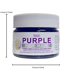 Masque capillaire bio violet anti-jaunissement et anti-rougeurs, correcteur de couleur nourrissant pour cheveux blonds, marque privée - Product Image 4