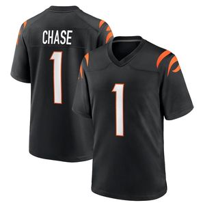 Groothandel Cincinnati Bengal American Football Jersey Zwart #1 Jamarr Chase #9 Joe Burrow #16 Joe Flacco Truien Voetbalshirts - Product Image 2