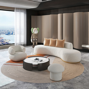 Canapé moderne en tissu personnalisé Meubles de salon incurvés <span class=keywords><strong>Grand</strong></span> canapé 6 places de luxe pour réception - Product Image 2