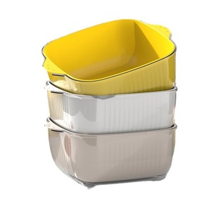 Double Layer Vegetable Washing <b>Basket</b> With Container For Kitchen Storage Fruit And Vegetable Tools Transparent Drain Basin - Product Image 5