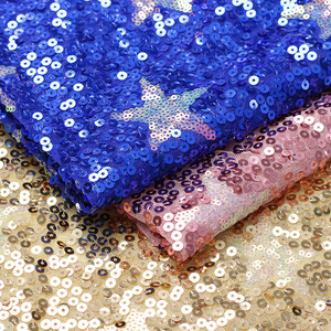 Hot bán màu xanh sequin 3 + 5cm năm cánh sao thêu ren vải - Product Image 3